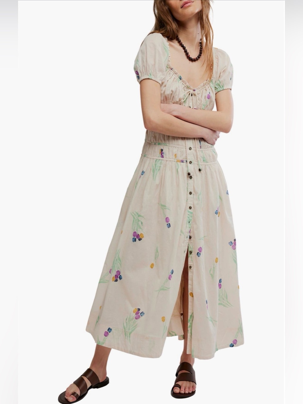 FREE PEOPLE Complete Me Cotton Midi Dress M